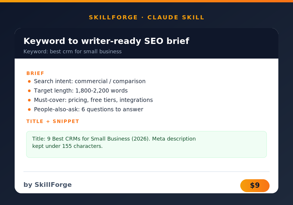 SEO Content Brief Generator preview