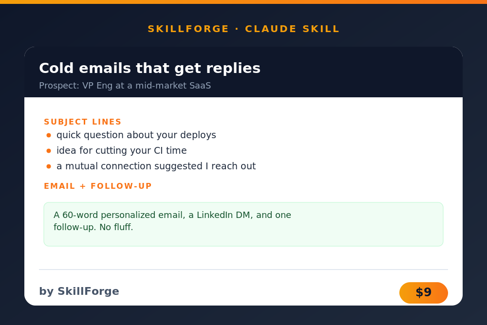 Cold Outreach Email Writer preview