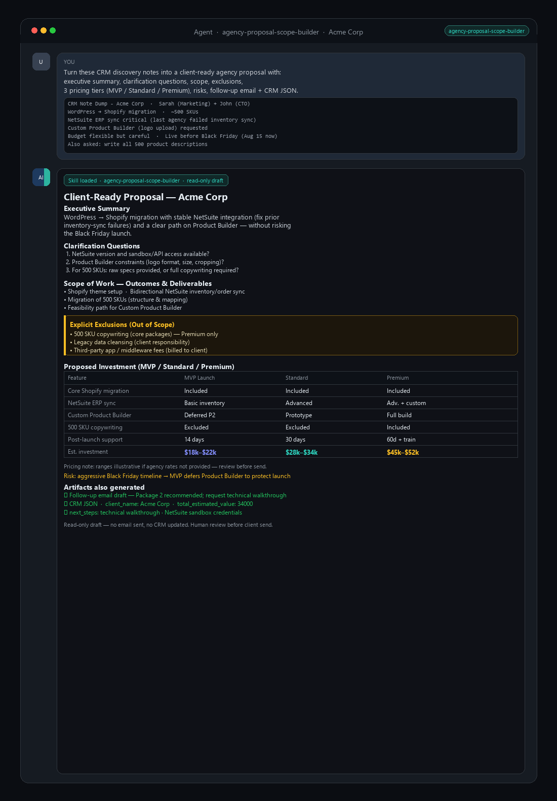 Agency Proposal & Scope Builder screenshot 2