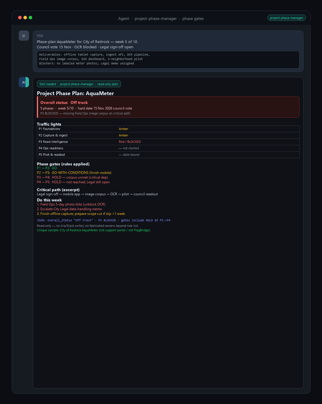 Project Phase Manager — Critical Path, Handoffs & Go/No-Go Gates screenshot 2
