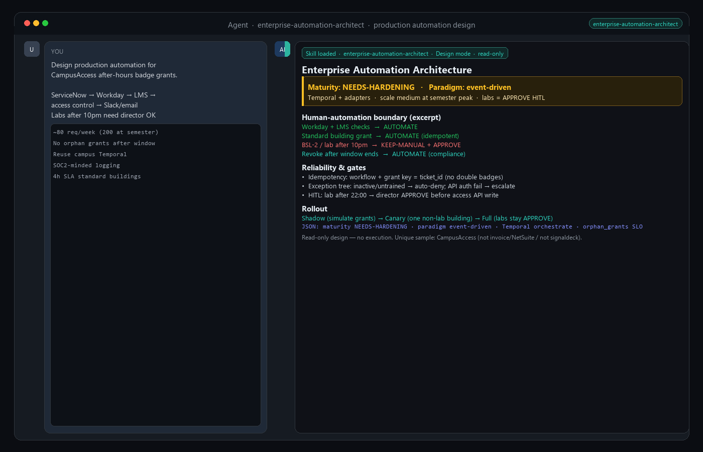 Enterprise Automation Architect — Production Workflow Design & Reliability preview