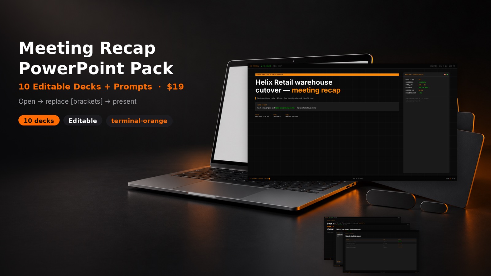 Meeting Recap PowerPoint Pack preview