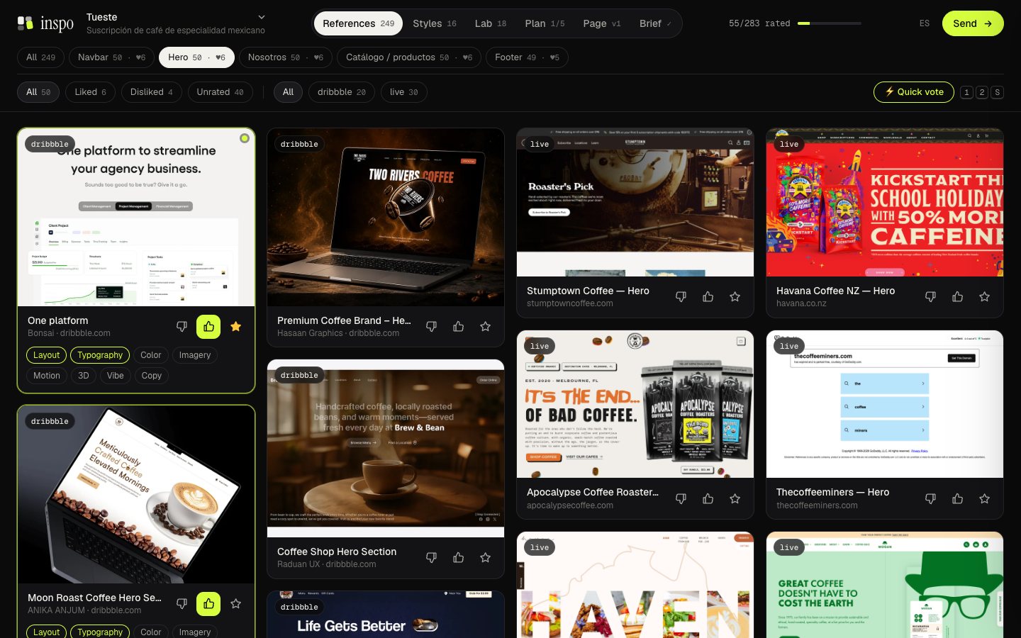 inspo: design research that ends in a built page screenshot 1