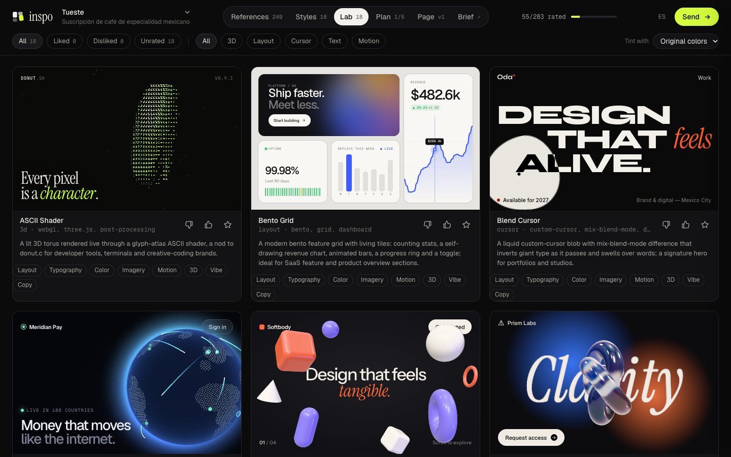 inspo: design research that ends in a built page screenshot 5