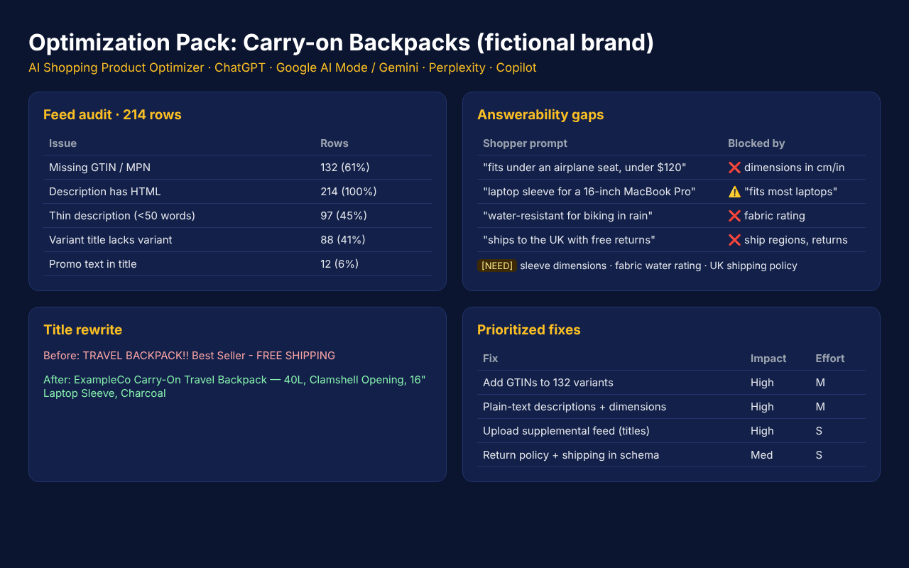 AI Shopping Optimizer: Get Products Picked by ChatGPT preview