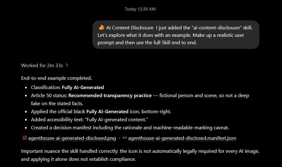 ai content disclosure preview