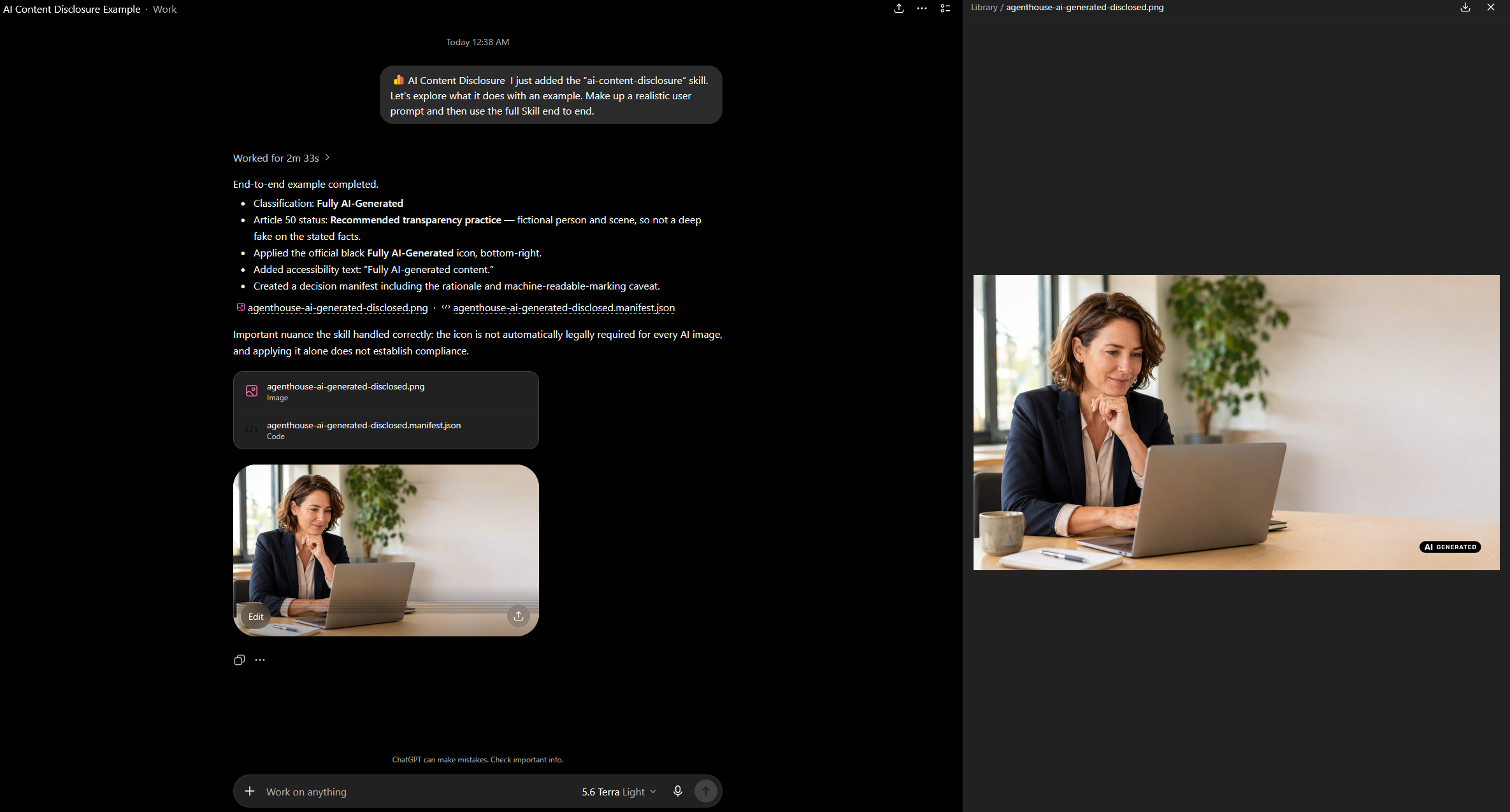 ai content disclosure screenshot 2