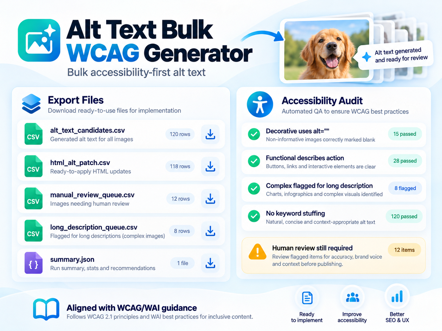 Alt Text Bulk WCAG Generator preview