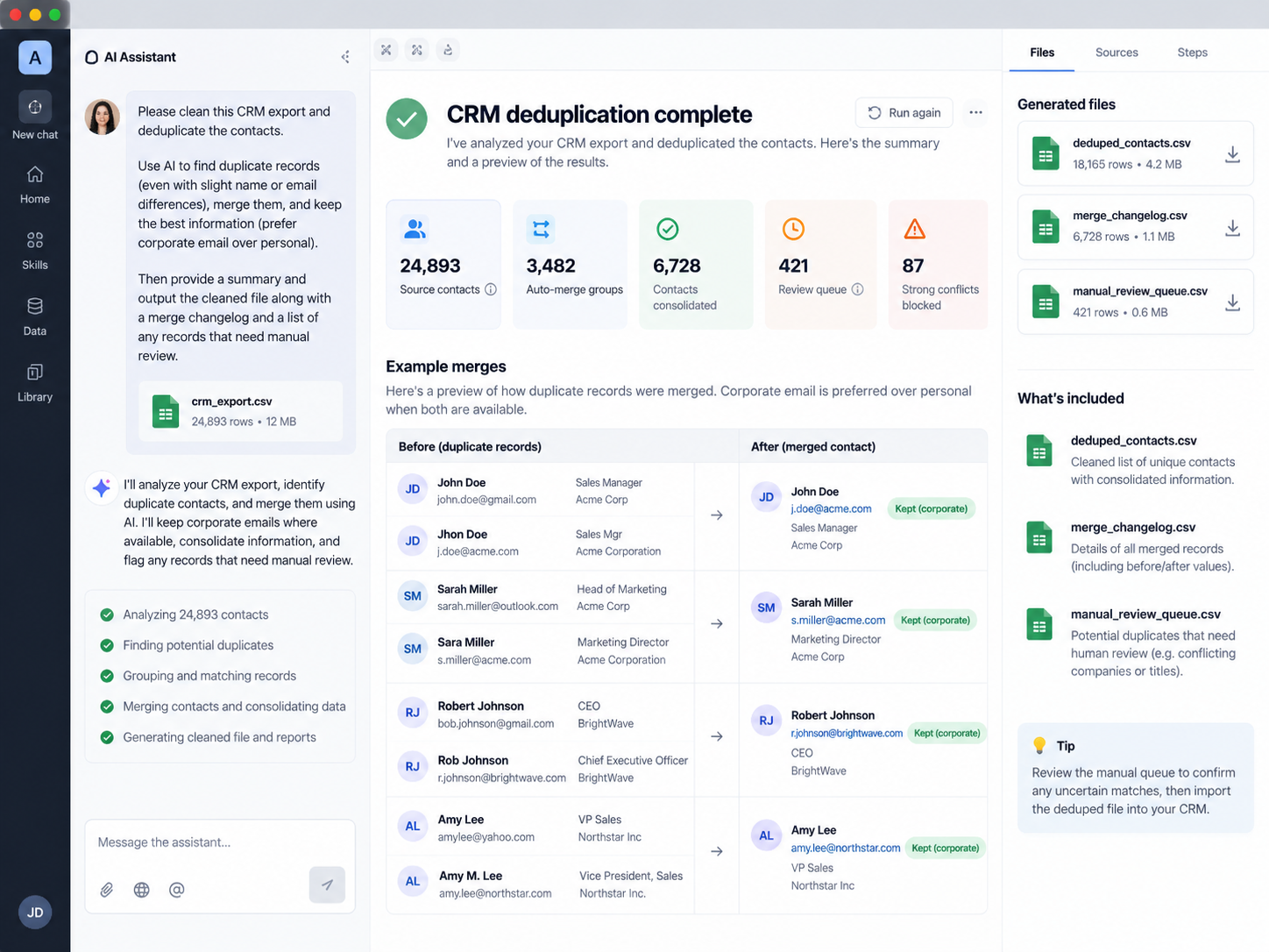 CRM Data Deduplication & Merge Script screenshot 3