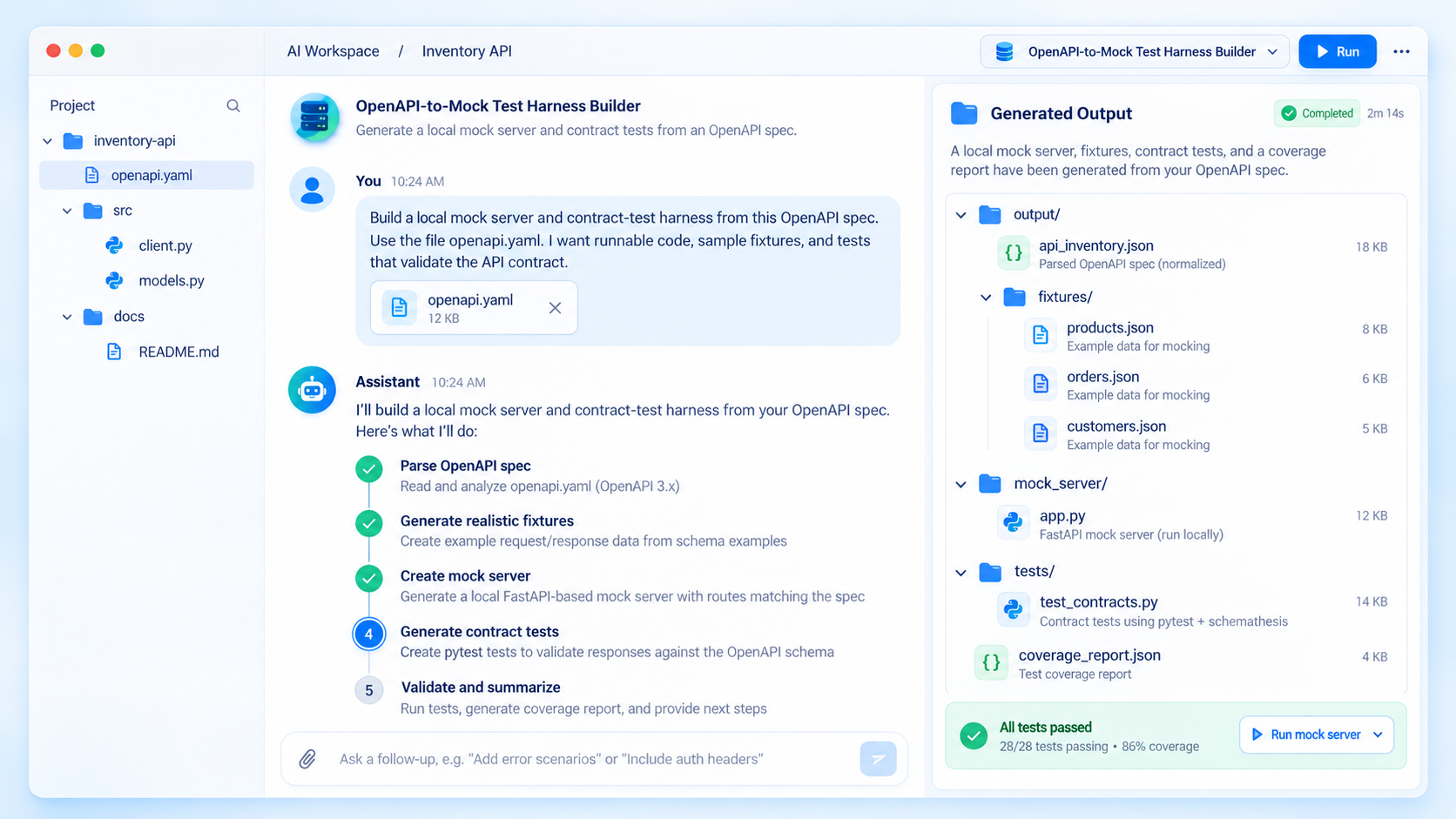 OpenAPI-to-Mock Test Harness Builder screenshot 3