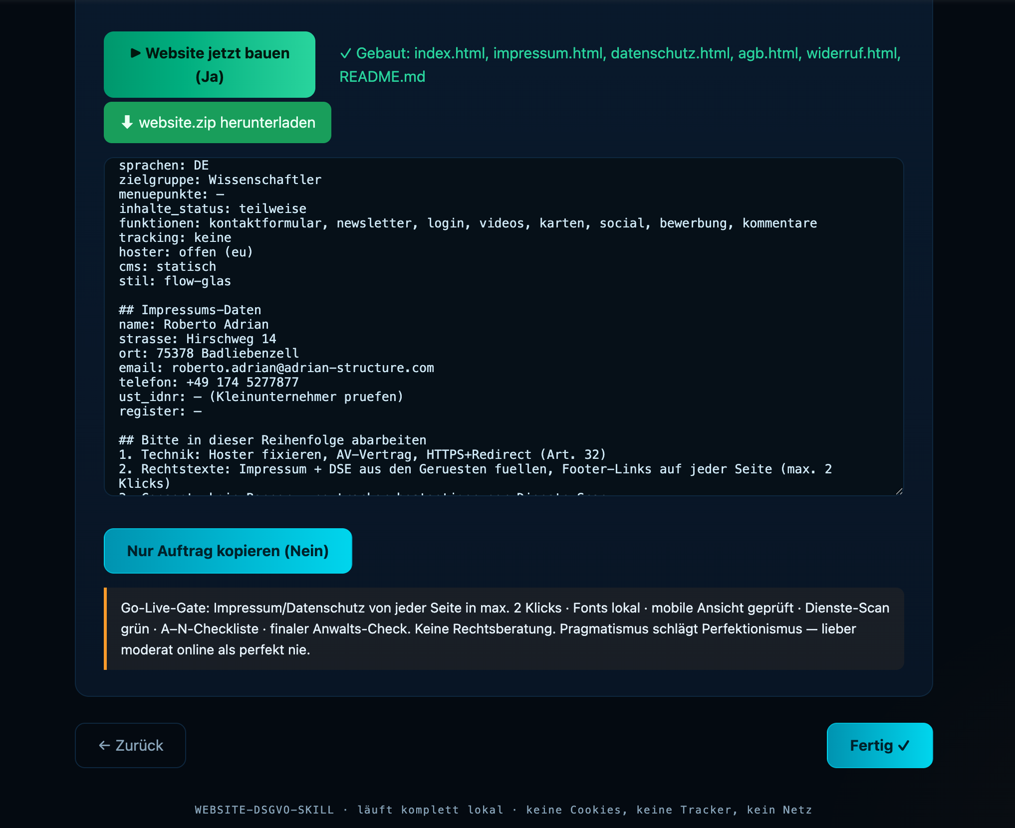 GDPR Compliance Cockpit — German & EU Websites screenshot 1