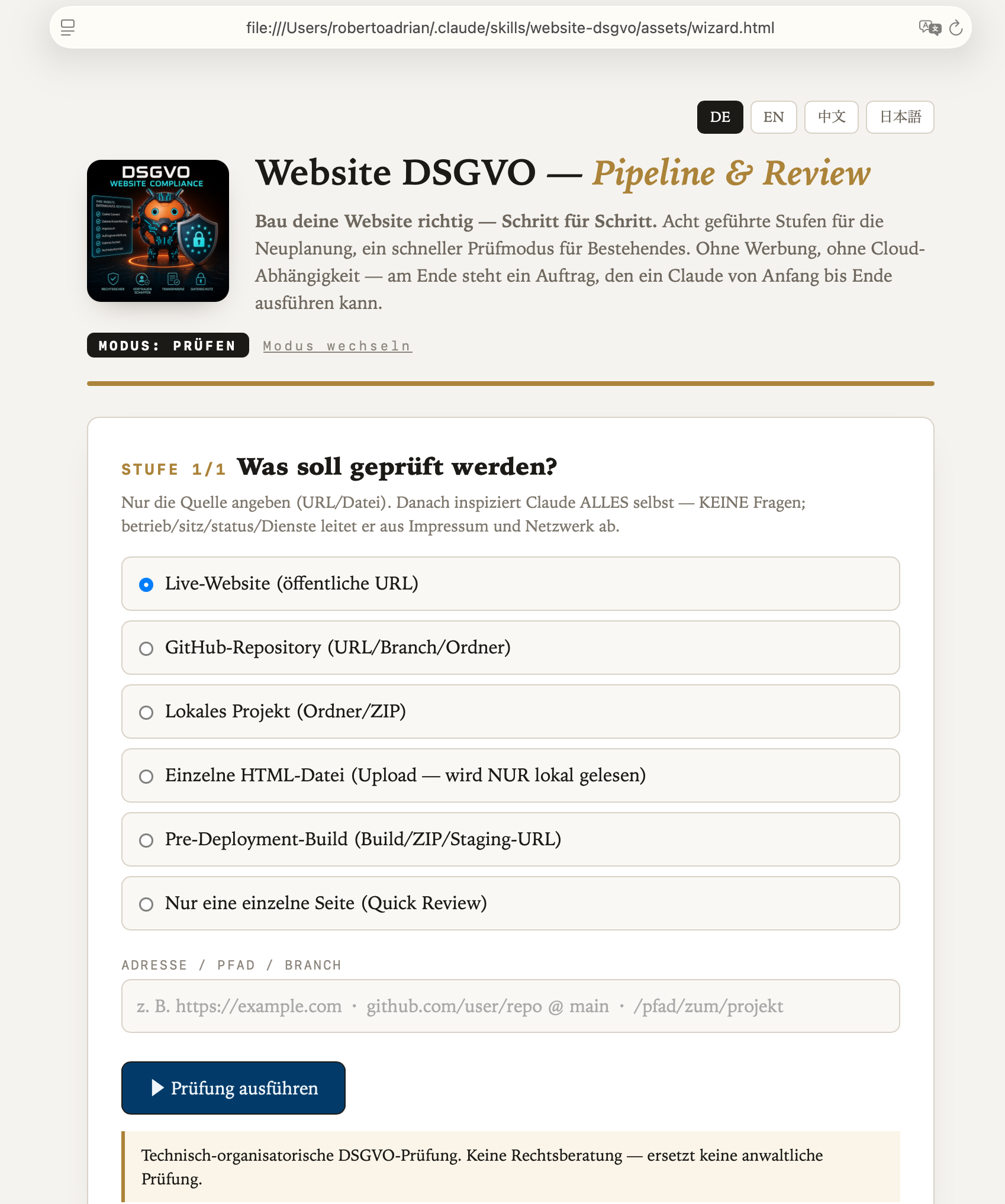 GDPR Compliance Cockpit — German & EU Websites screenshot 5