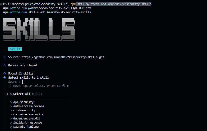 Security Skills preview