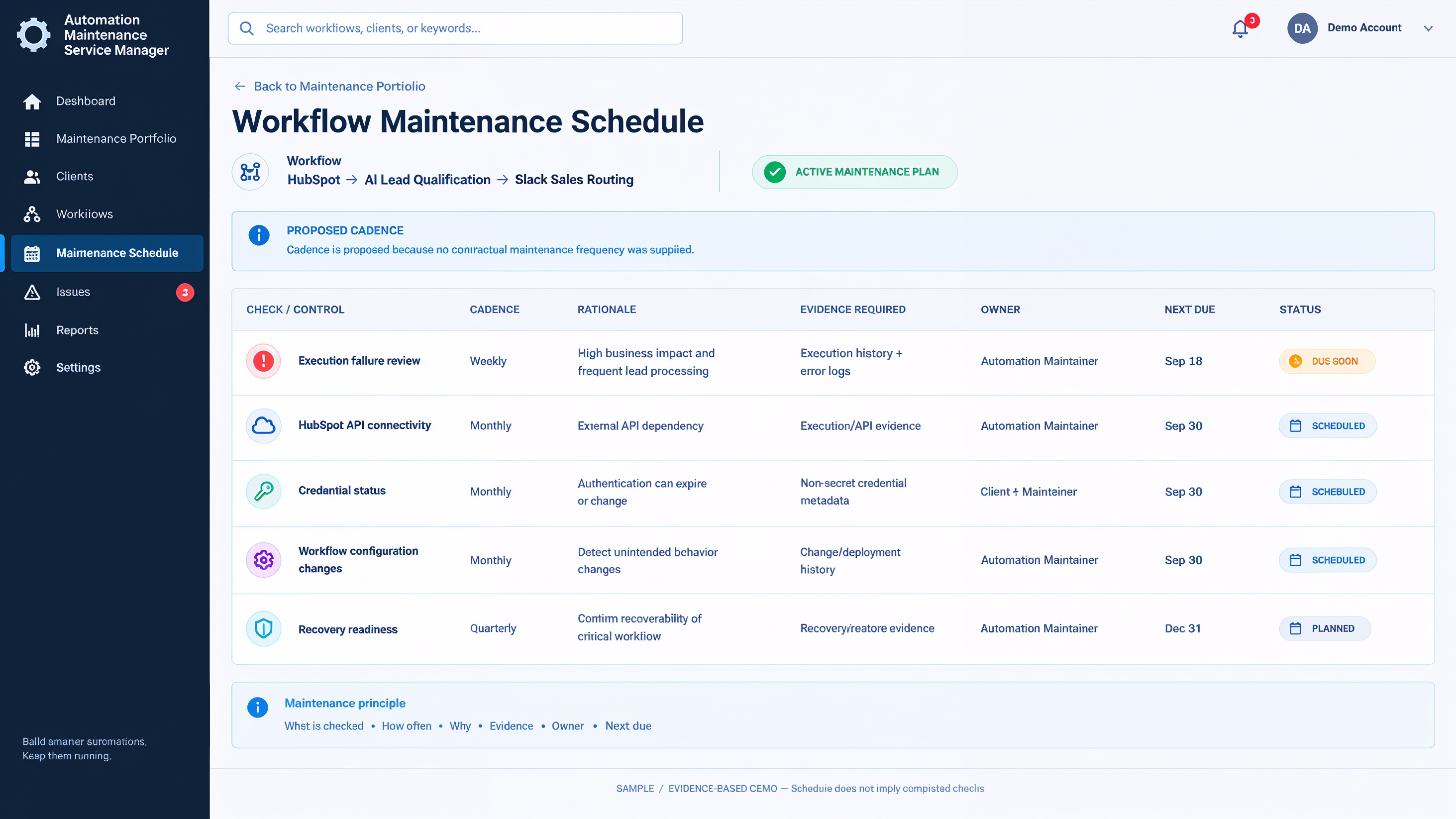 Automation Maintenance Service Manager screenshot 2