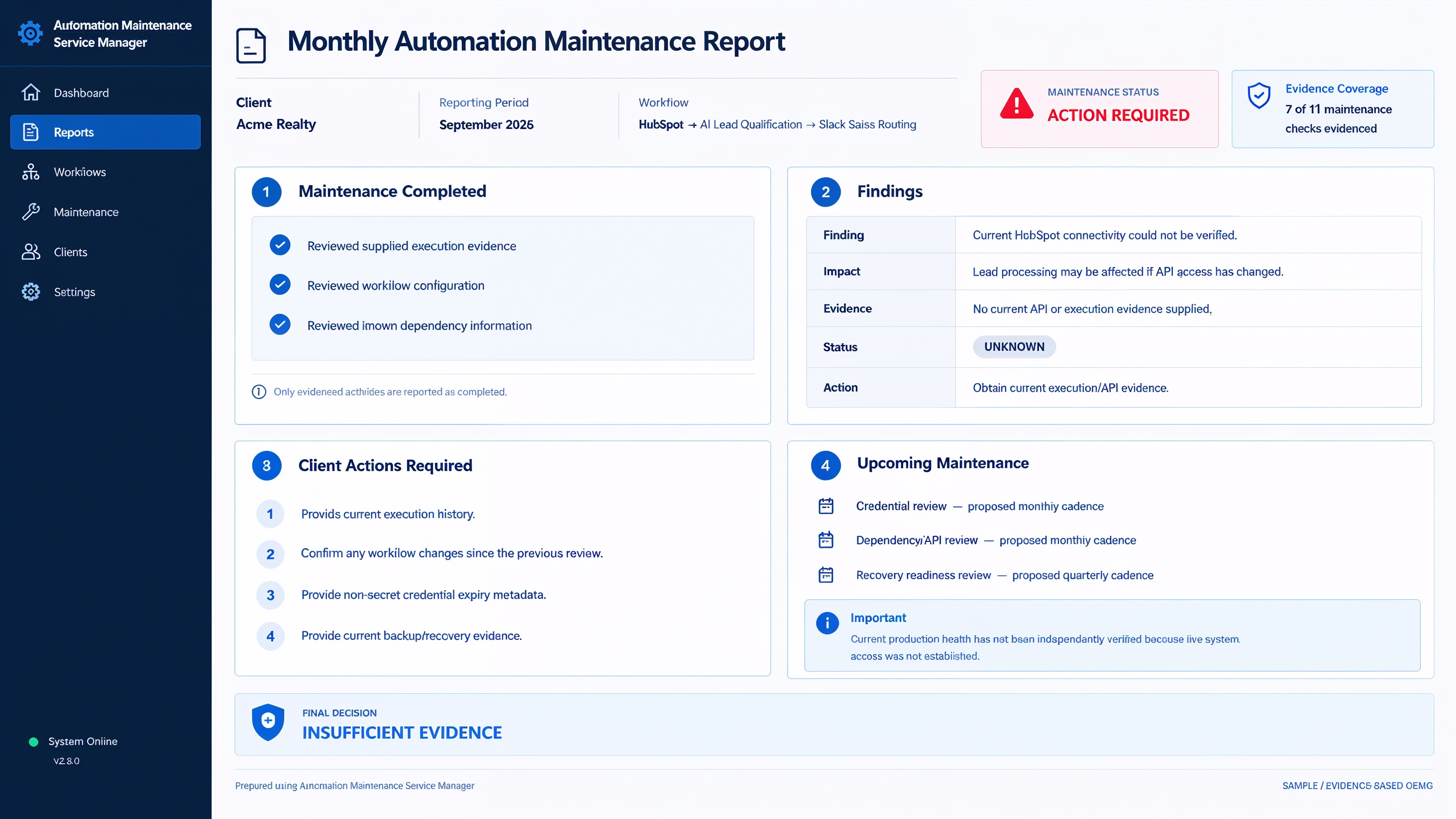 Automation Maintenance Service Manager screenshot 5