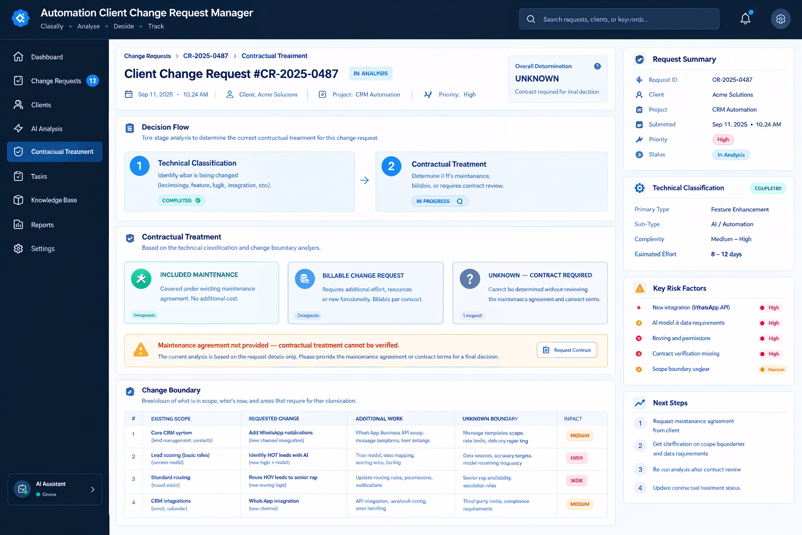 automation client change request manager screenshot 3