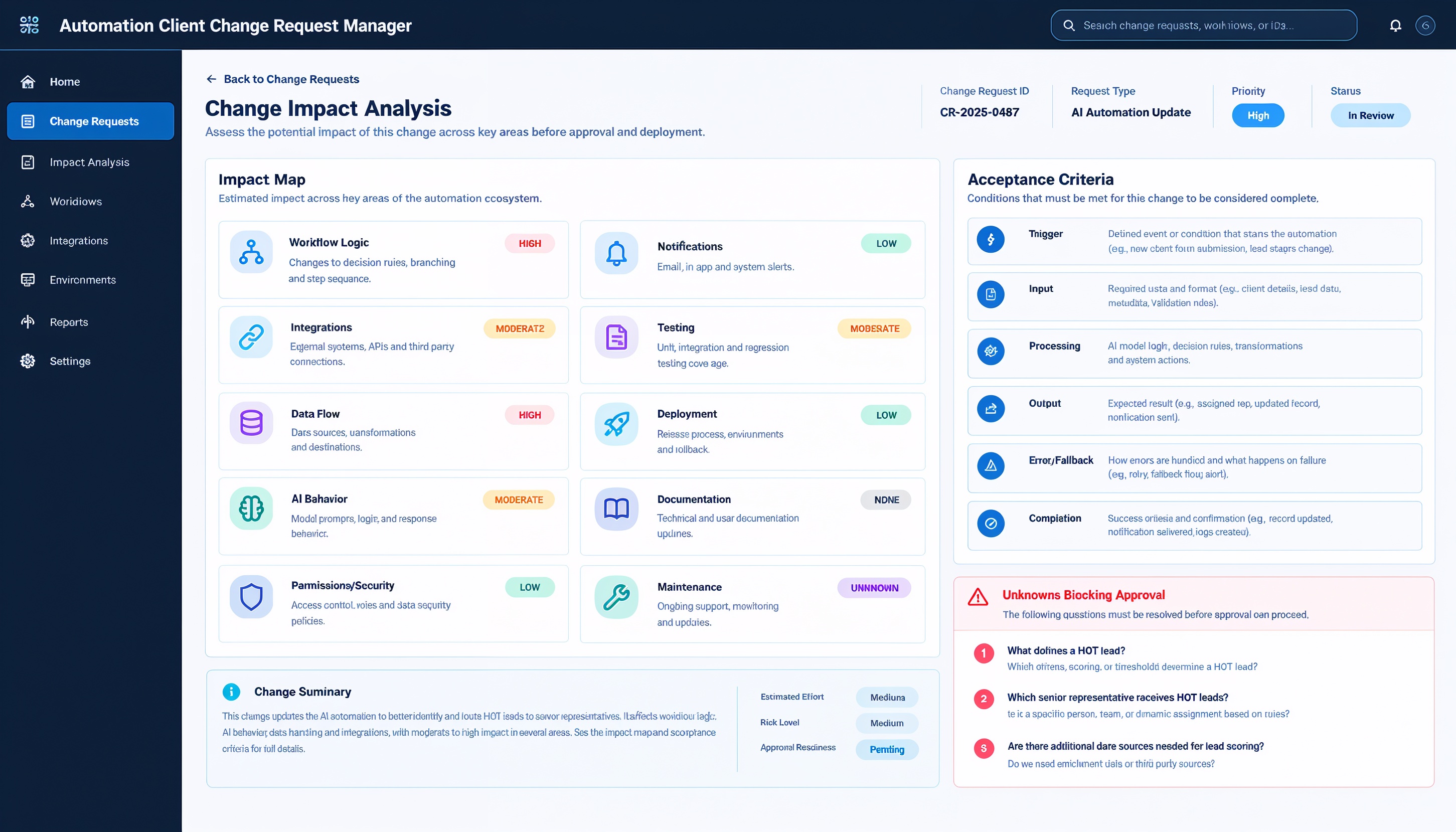 automation client change request manager screenshot 4