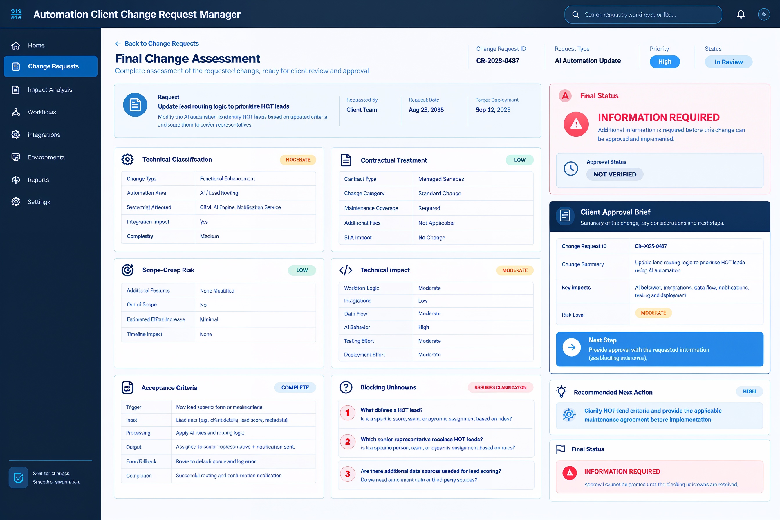 automation client change request manager screenshot 5