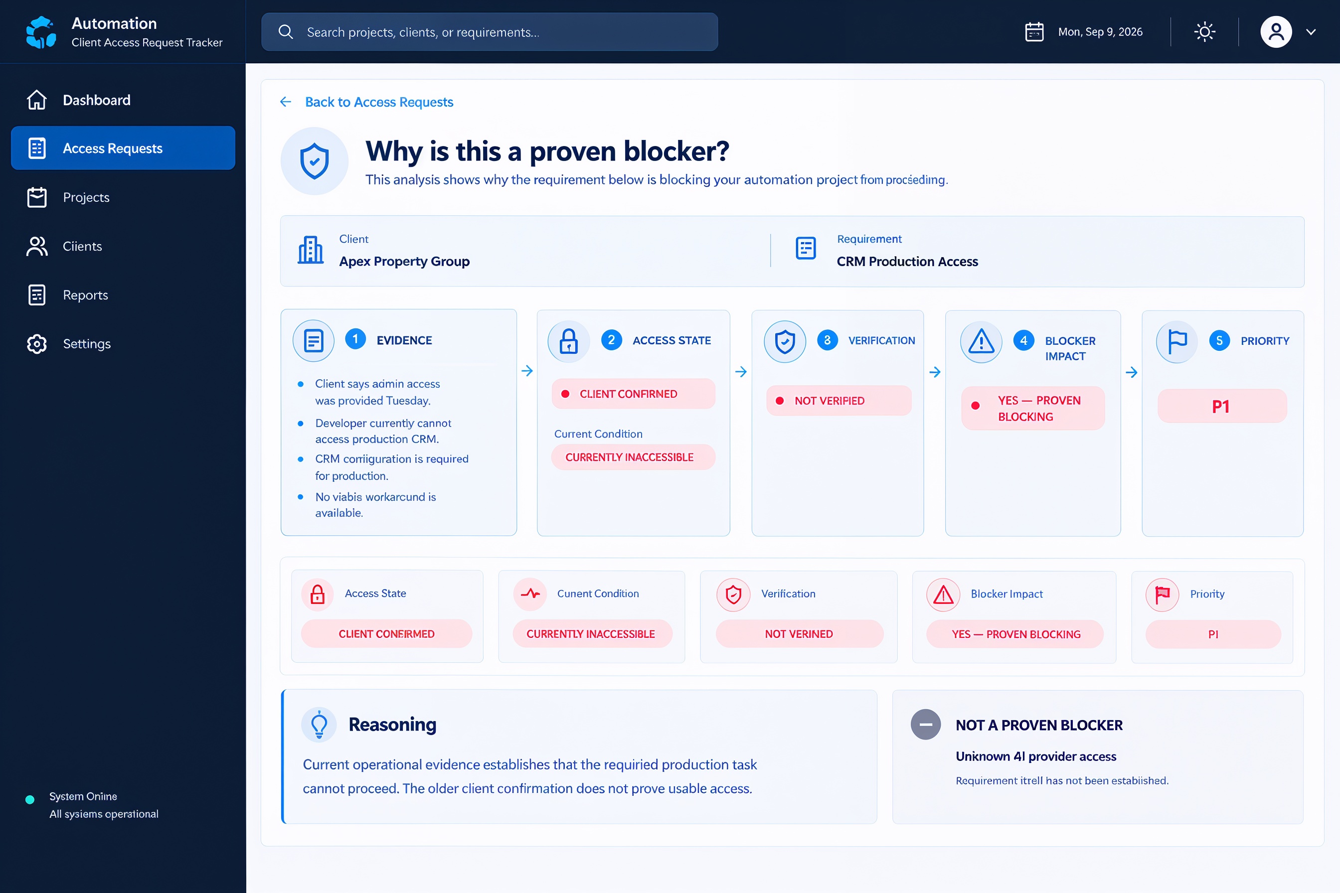 Automation client request tracker screenshot 2