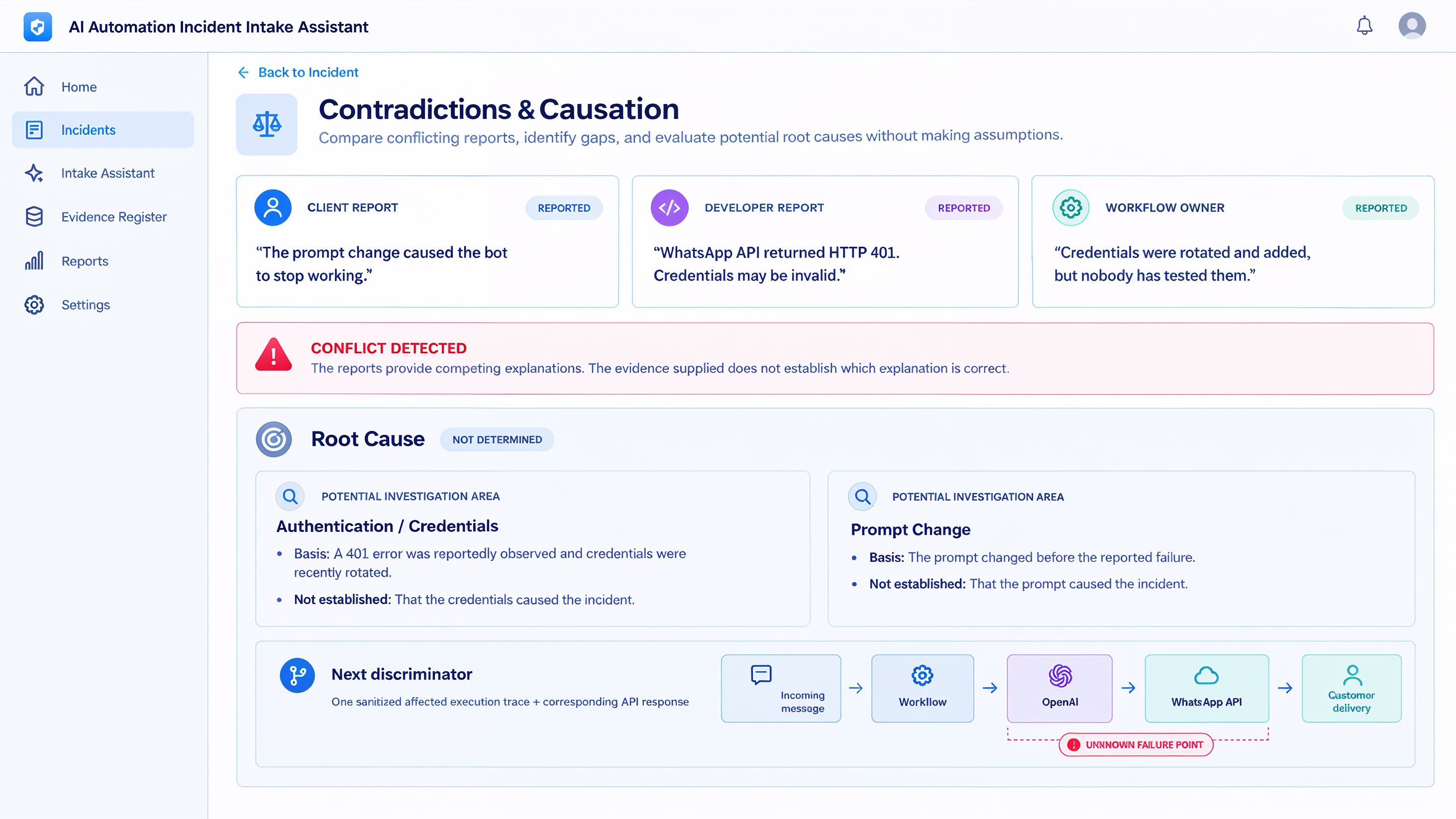 AI Automation Incident Intake Assistant screenshot 3