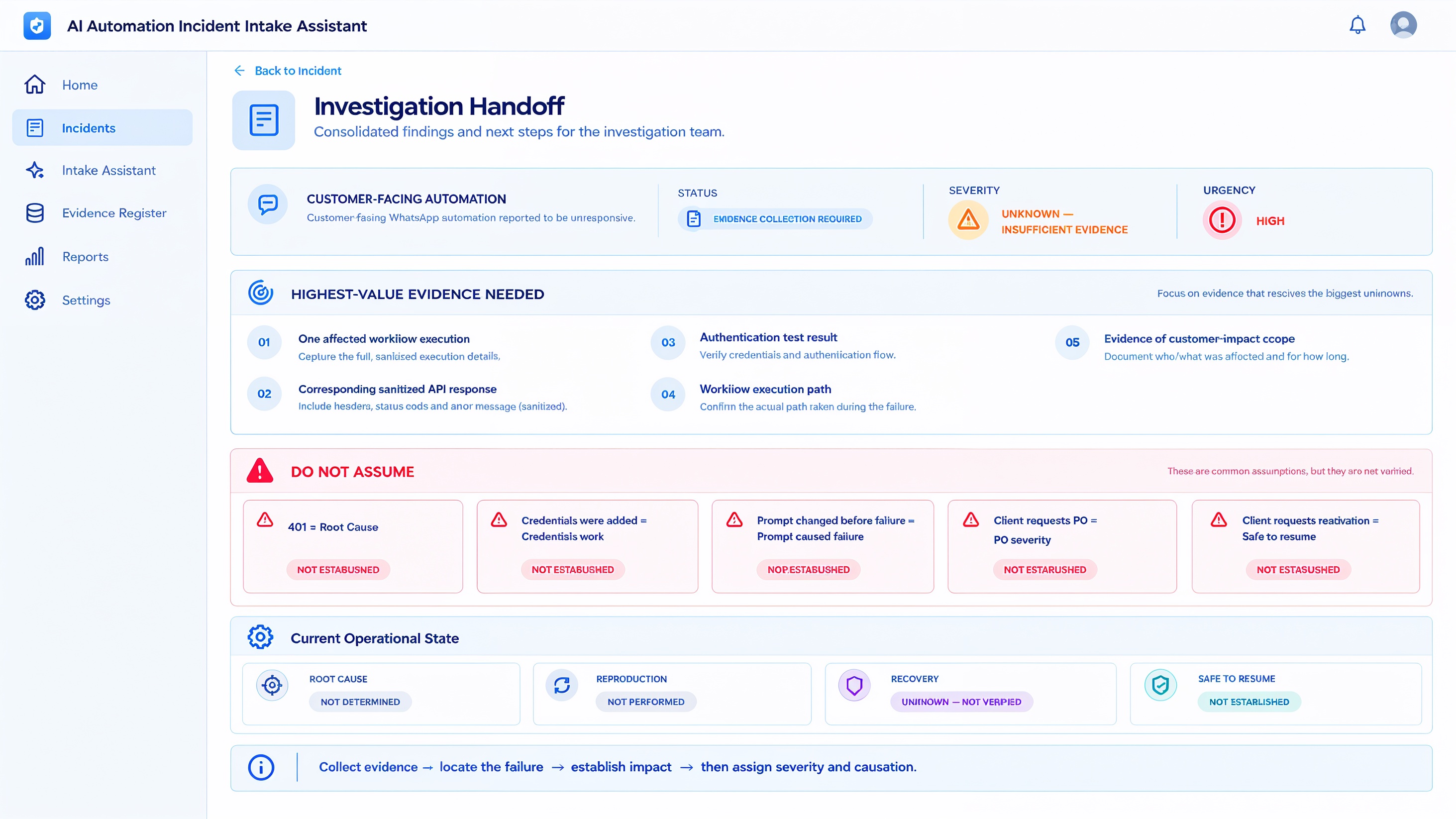AI Automation Incident Intake Assistant screenshot 4
