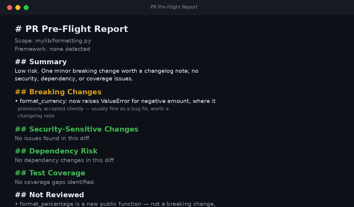 PR Pre-Flight — Full PR Review Suite screenshot 3
