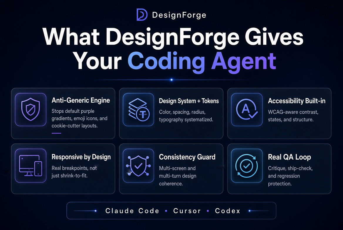 DesignForge — AI Design Intelligence Skill for Coding Agents screenshot 2