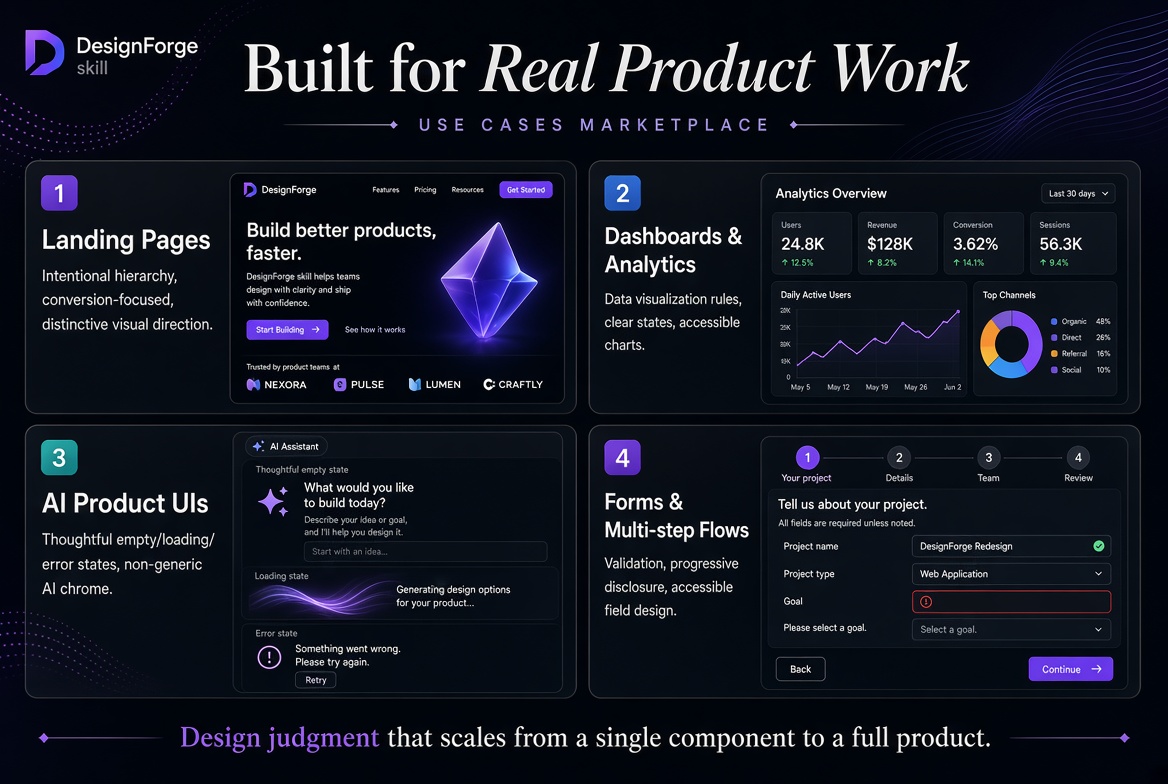 DesignForge — AI Design Intelligence Skill for Coding Agents screenshot 3