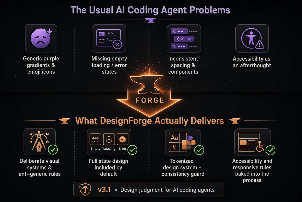 DesignForge — AI Design Intelligence Skill for Coding Agents screenshot 4