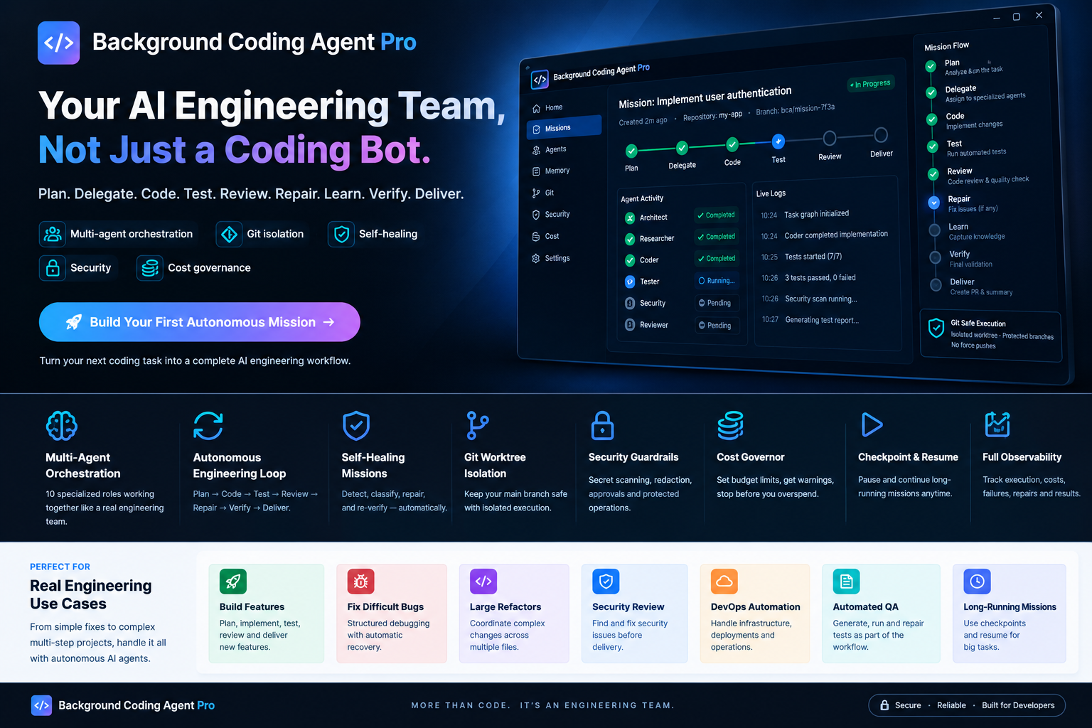 Background Coding Agent Pro preview