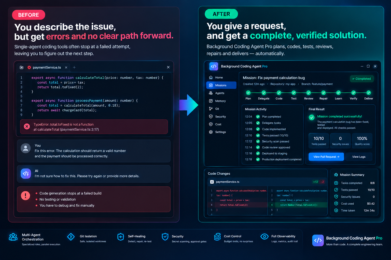 Background Coding Agent Pro screenshot 2
