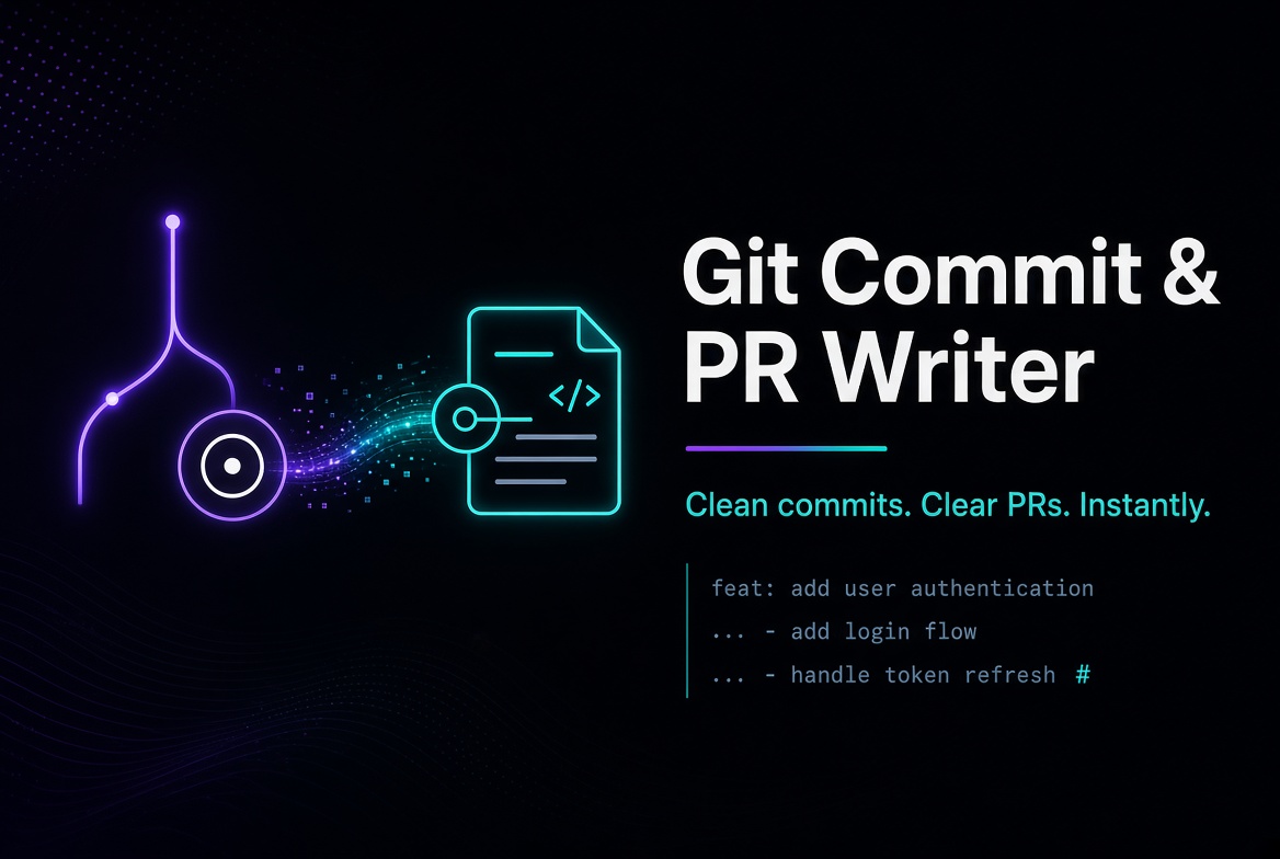 🧑‍💻 Git Commit & PR Writer preview