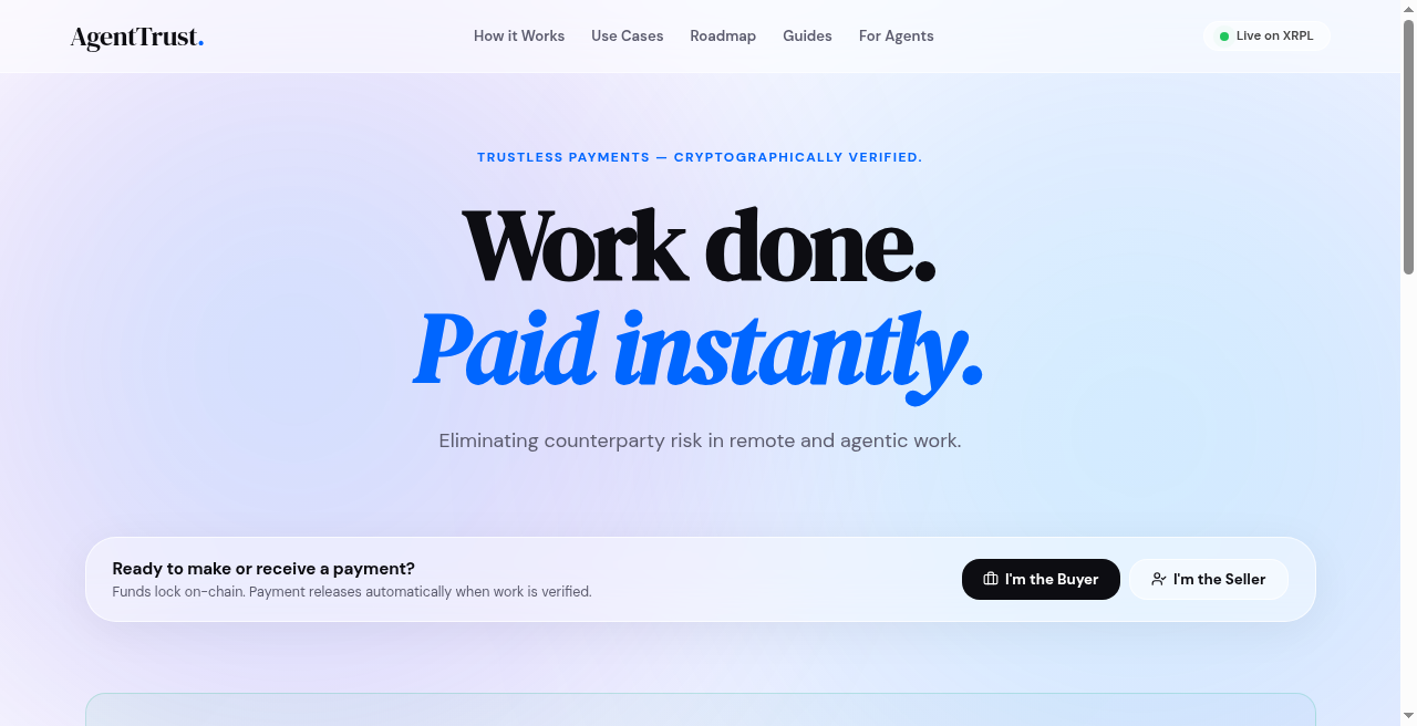 AgentTrust — XRPL Escrow & Payment Verification screenshot 2