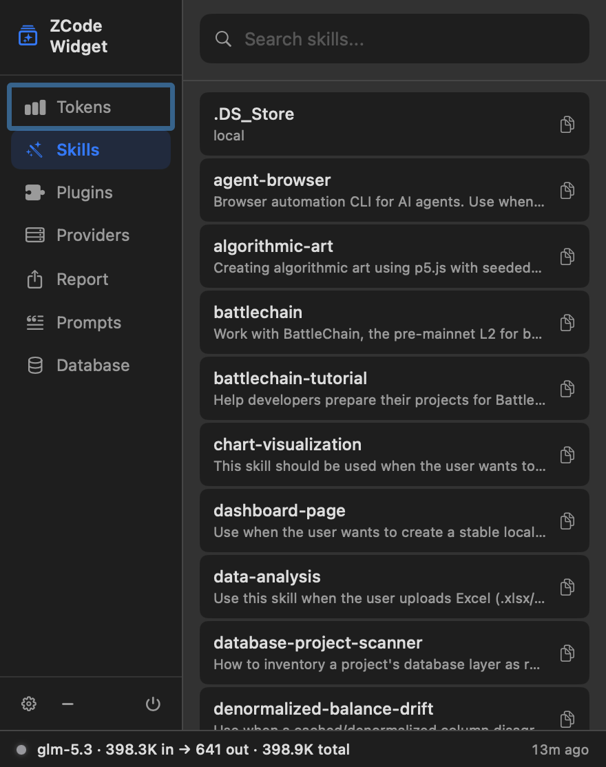 ZCode Widget Builder — Floating macOS Dashboard screenshot 3