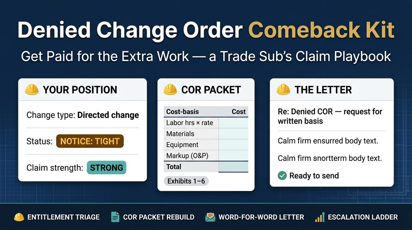 Denied Change Order Comeback Kit preview