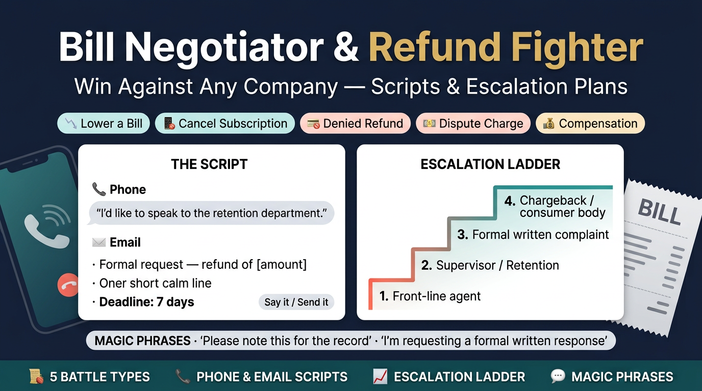Bill Negotiator & Refund Fighter preview