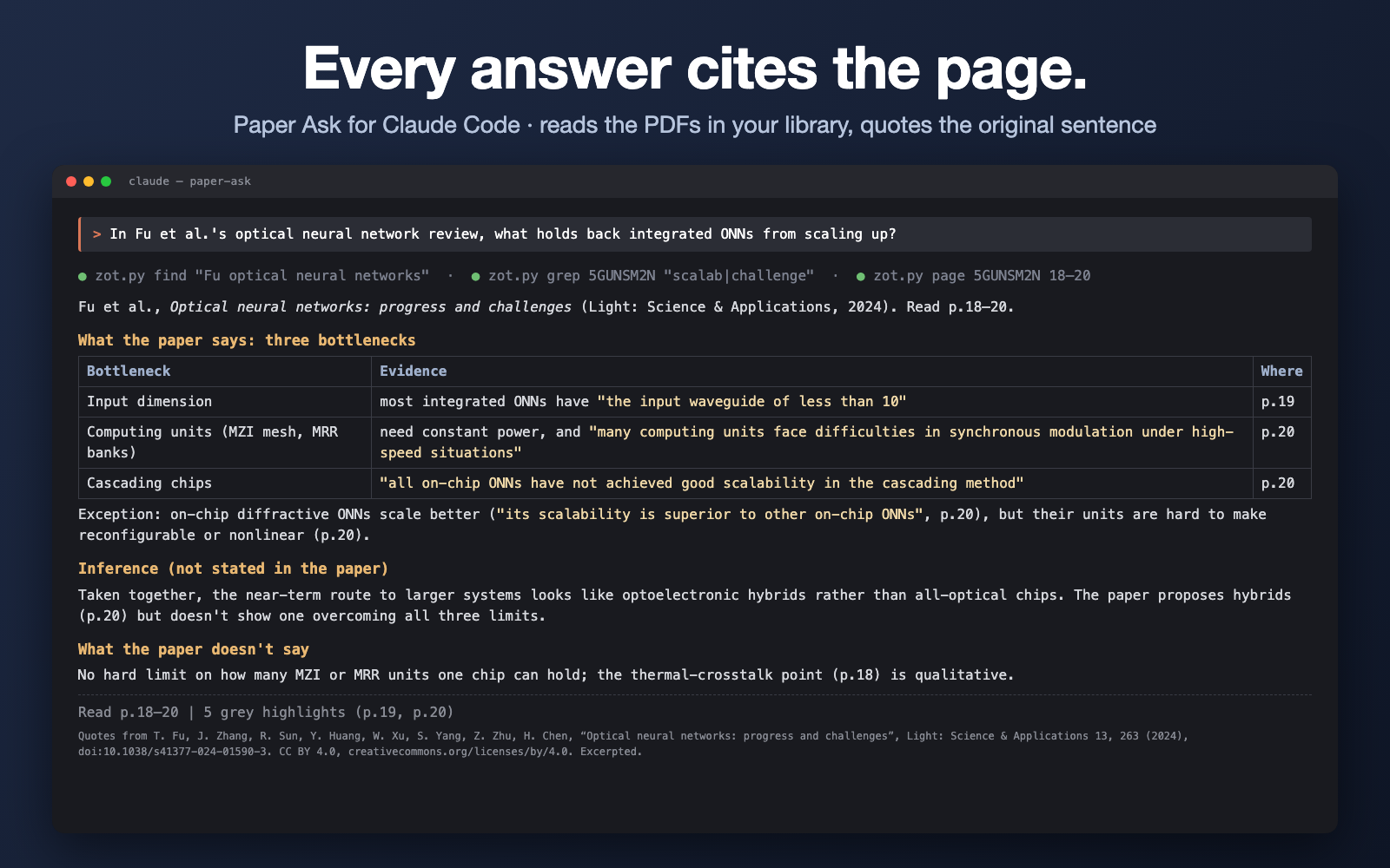 Paper Ask: Answers From Your Papers, With Page Numbers preview