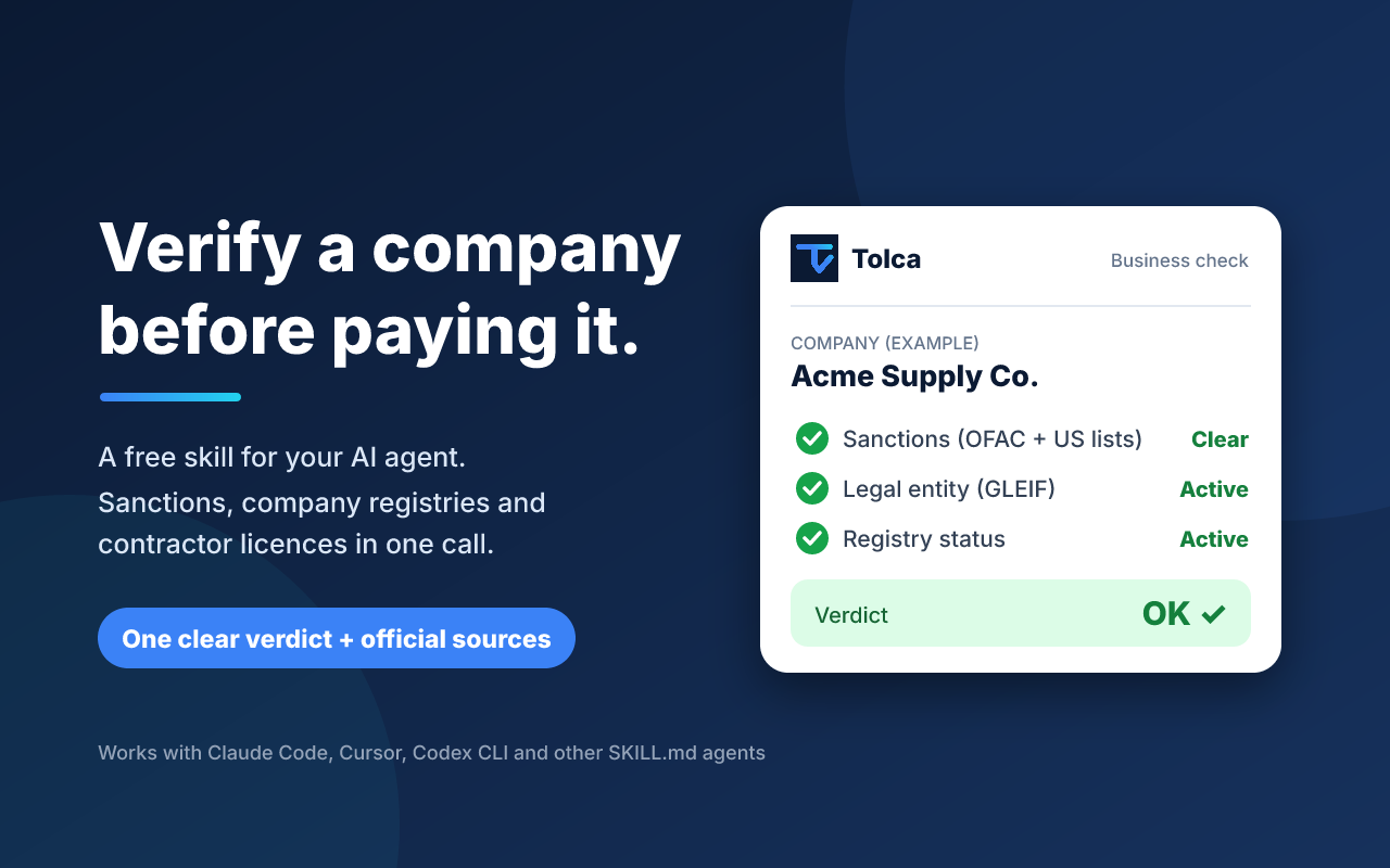 Verify a Company Before Paying It screenshot 1