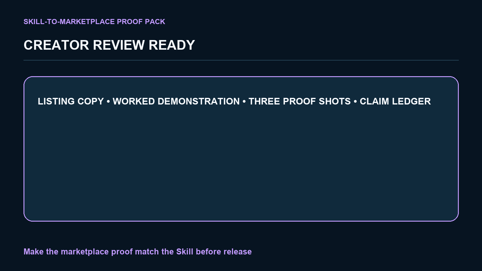 Skill-to-Marketplace Proof Pack screenshot 3