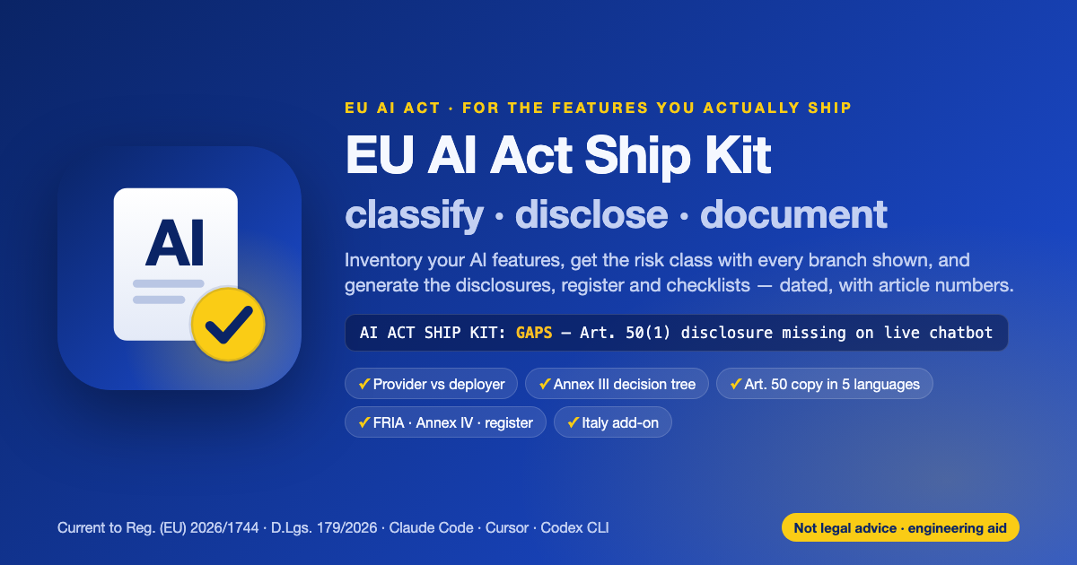 EU AI Act Ship Kit preview