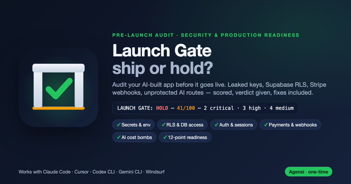 Launch Gate — Security & Production-Readiness Audit preview