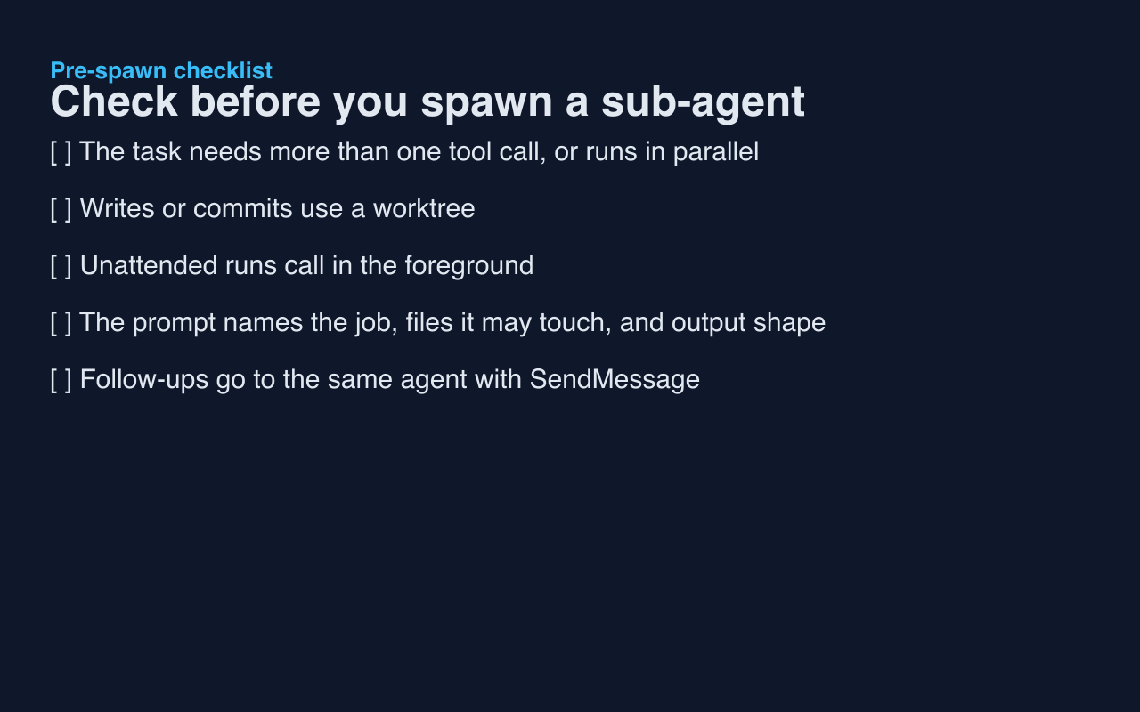 Sub-Agent Setup screenshot 1