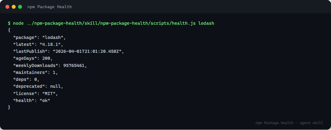 npm Package Health preview