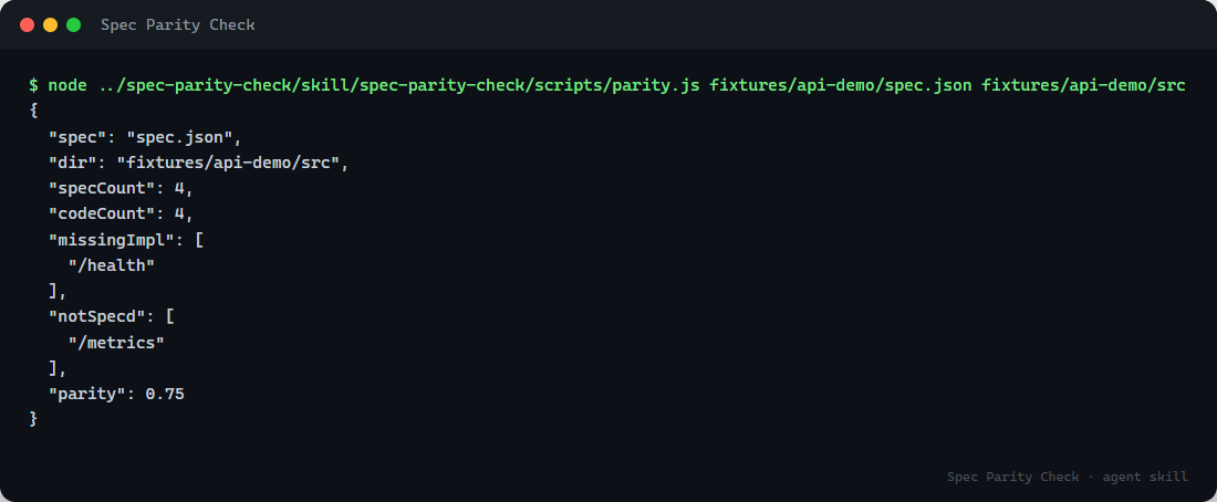 Spec Parity Check preview