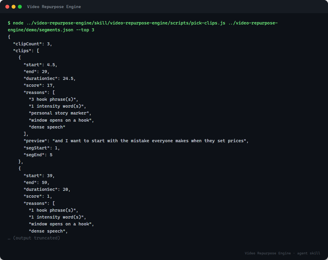 Video Repurpose Engine preview