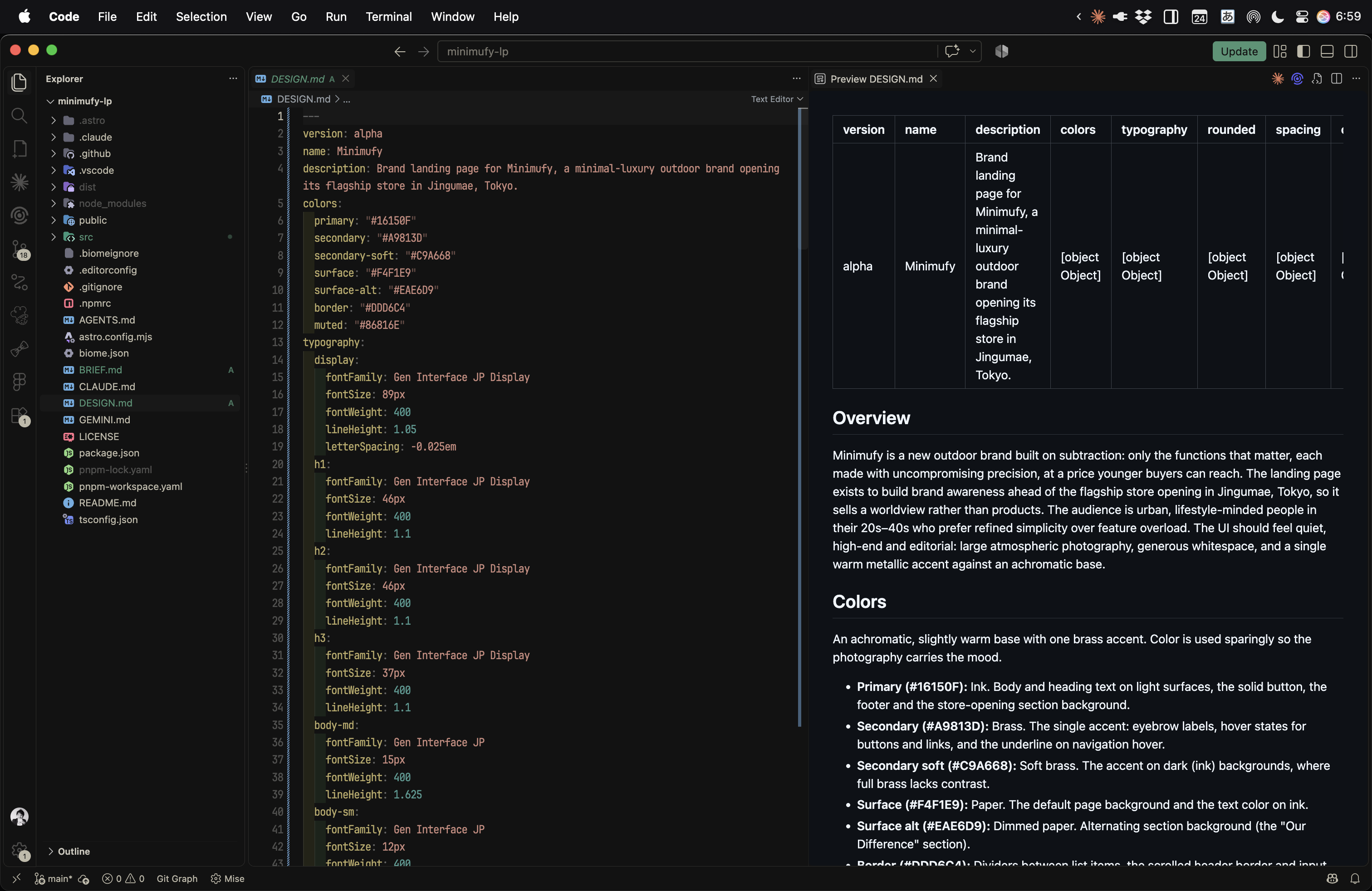 DESIGN.md Generator (Google design.md spec) preview