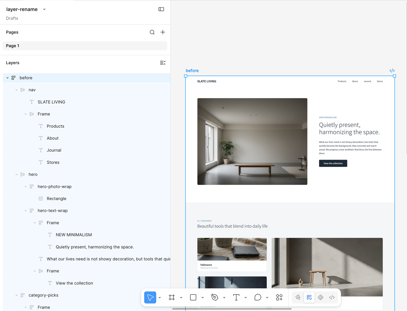 Figma Layer Rename — Semantic Names for Frame/Group Layers preview