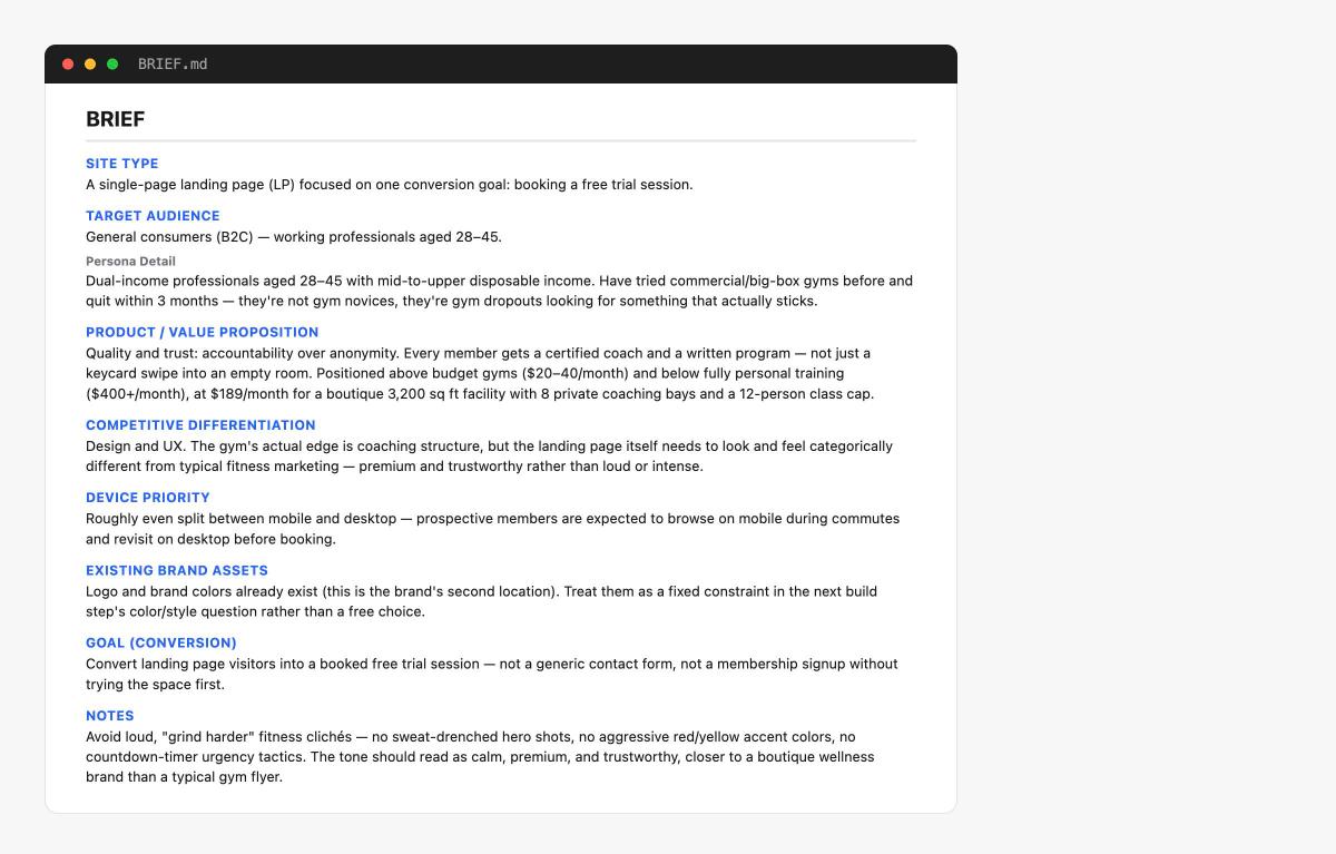 Brief Me — Pre-Build Requirements Interview screenshot 2