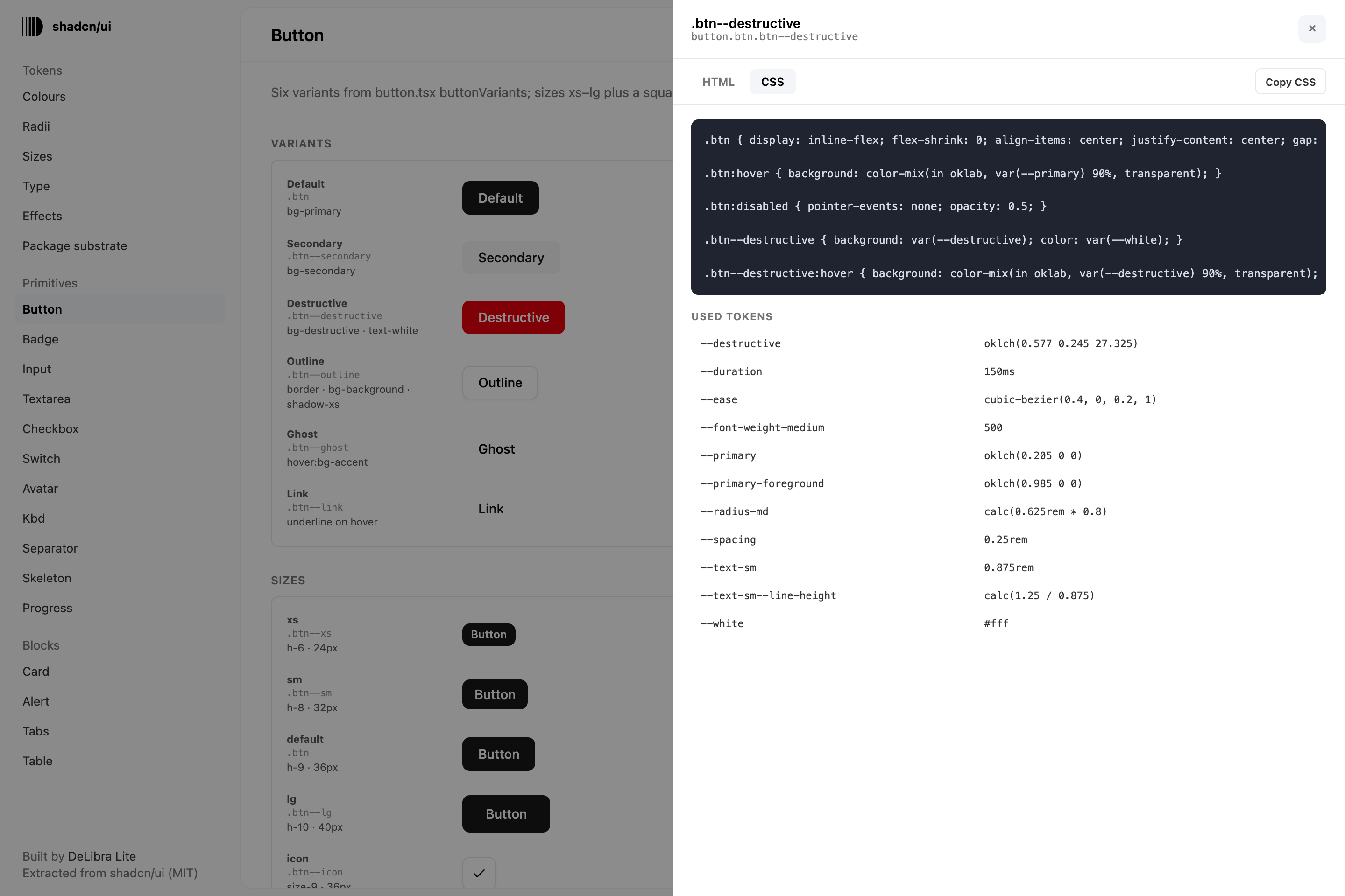 DeLibra: design systems builder preview