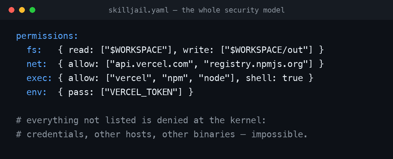 SkillJail: Kernel Sandbox for AI Skills screenshot 3